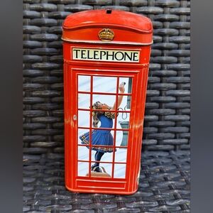 4/$50⭐Vintage Churchill's Heritage of England Telephone Kiosk Money Box/Bank Tin